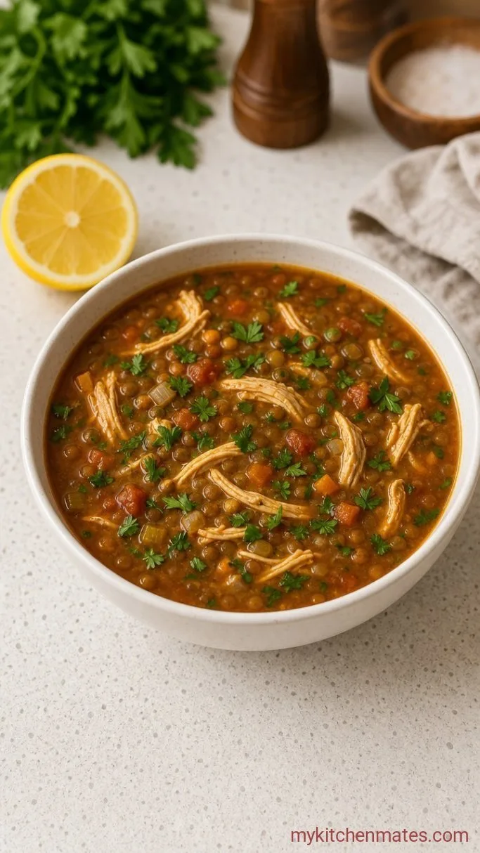 One-Pot Chicken Lentil Soup Step 5: Stir in the Lemon and Herbs