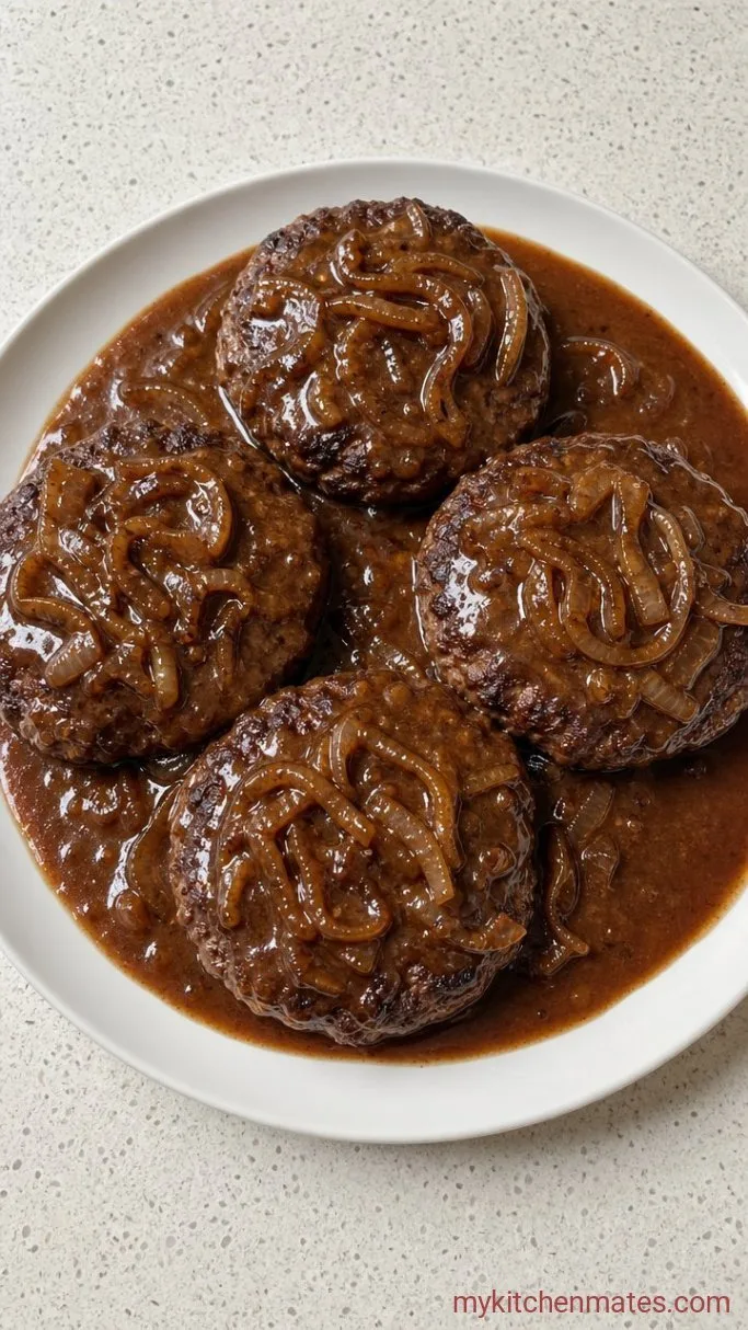 Crockpot Hamburger Steaks with Onion Gravy Step 5: Thicken the Gravy and Serve