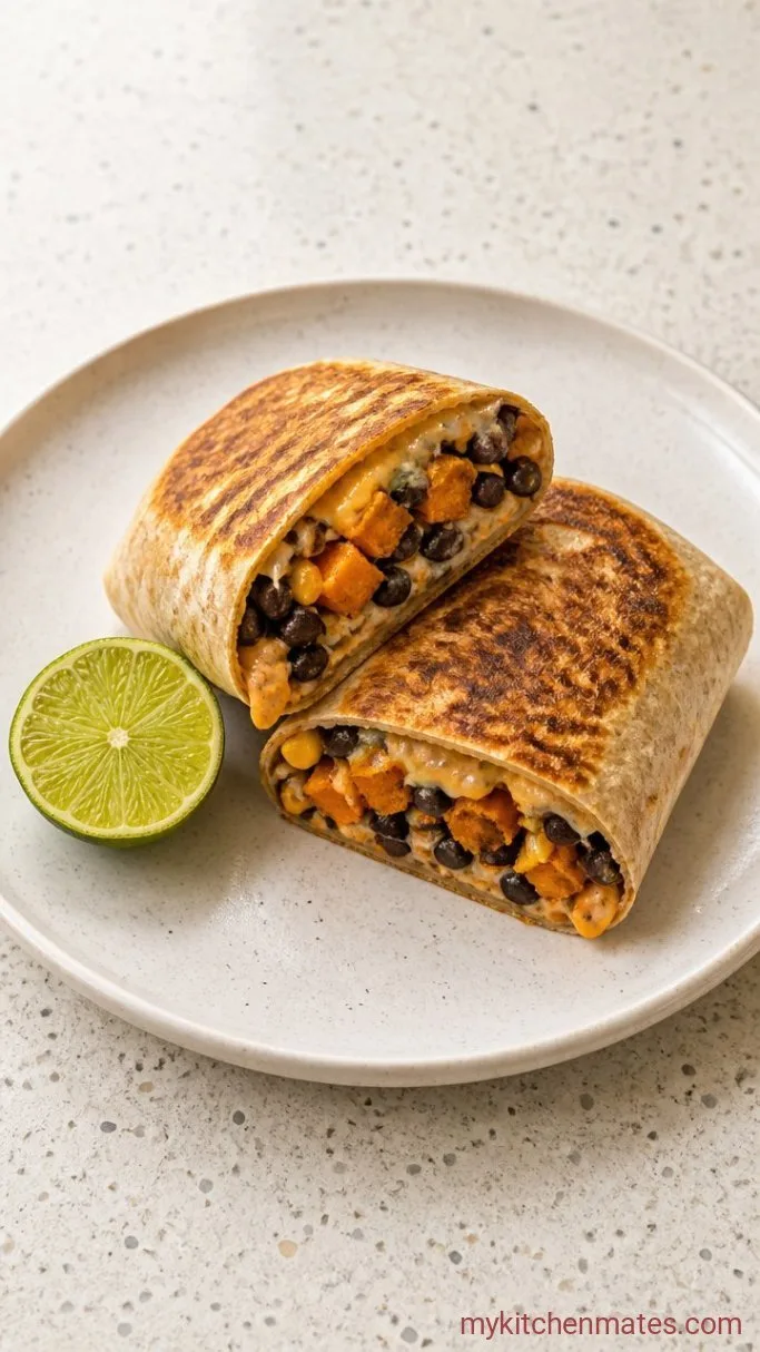 Smoky Sweet Potato Black Bean Burritos Step 5: Toast and Serve the Burritos