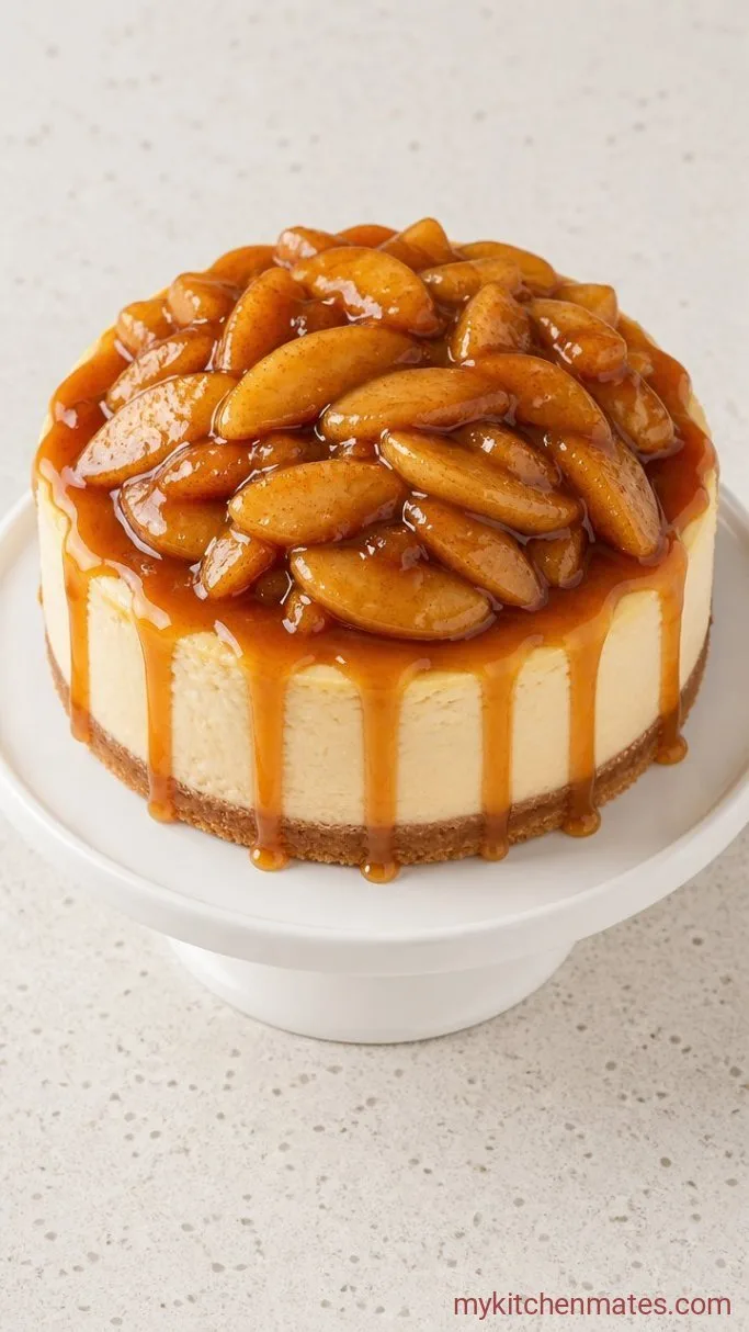 Apple Pie Cheesecake with Cinnamon Swirl Step 5: Top and Drizzle with Caramel