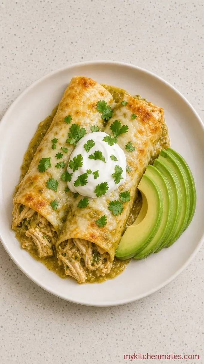 Creamy Crockpot Chicken Enchiladas Step 5: Top and Serve