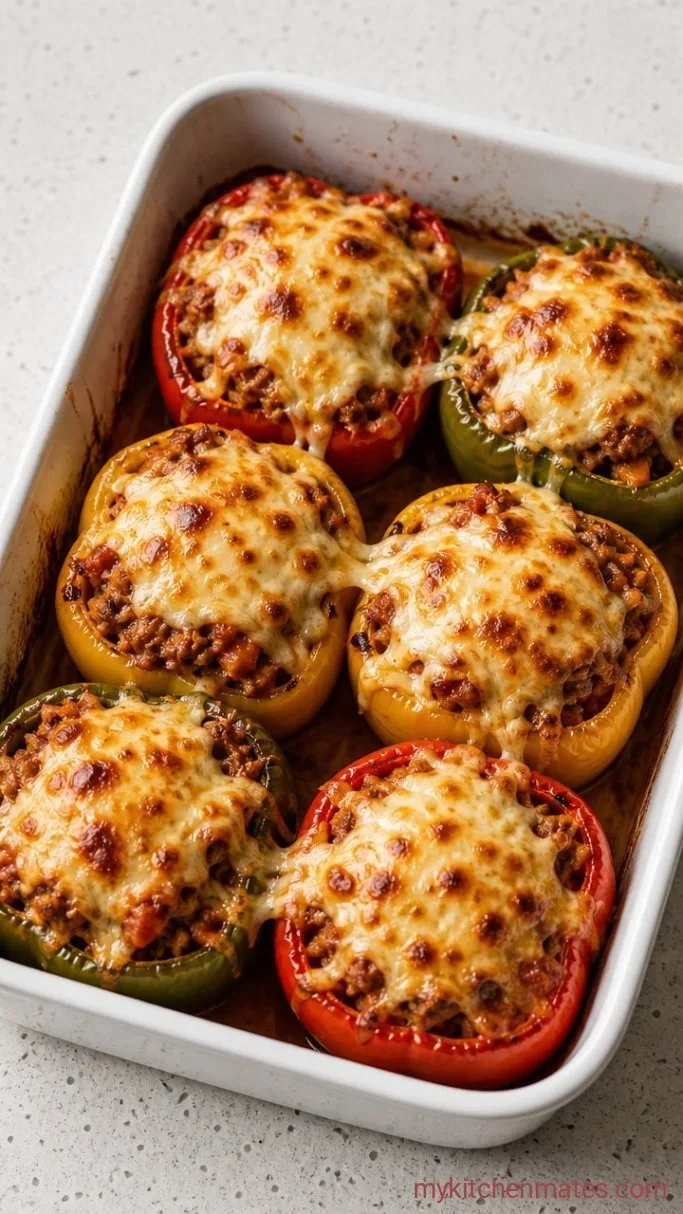 Easy Ground Turkey Stuffed Peppers (Ready in 45 Minutes) Step 5: Top with Cheese and Bake