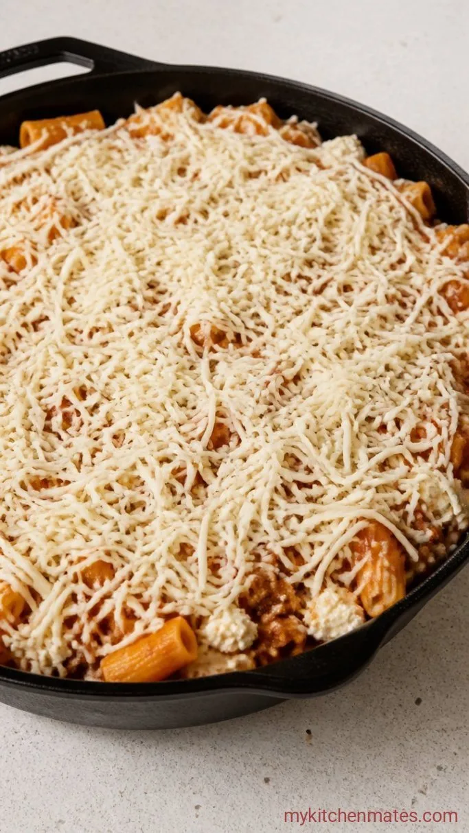 One-Pan Deconstructed Lasagna Casserole Step 5: Top with Cheese and Bake