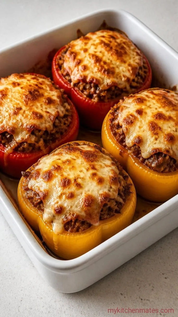 Classic Stuffed Peppers with Rice and Beef Step 5: Top with Cheese and Broil