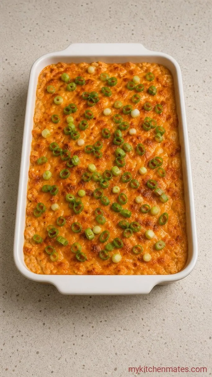 Easy Gluten Free Buffalo Chicken Dip Step 5: Top with Scallions and Serve