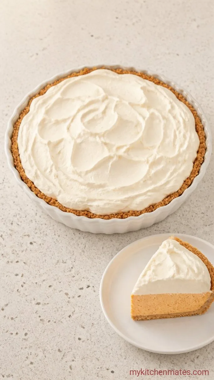 Fluffy No-Bake Pumpkin Chiffon Pie Step 5: Top with Whipped Cream and Serve