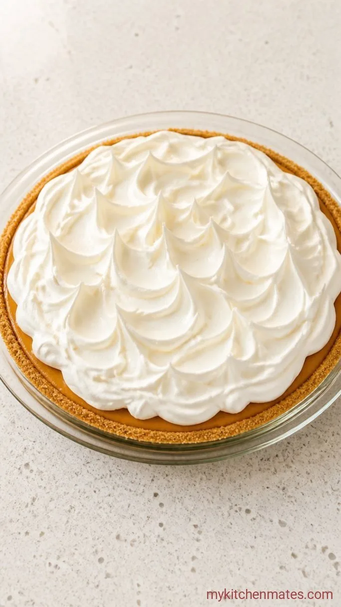 Fluffy No-Bake Marshmallow Pumpkin Pie Step 5: Top with Whipped Cream and Serve
