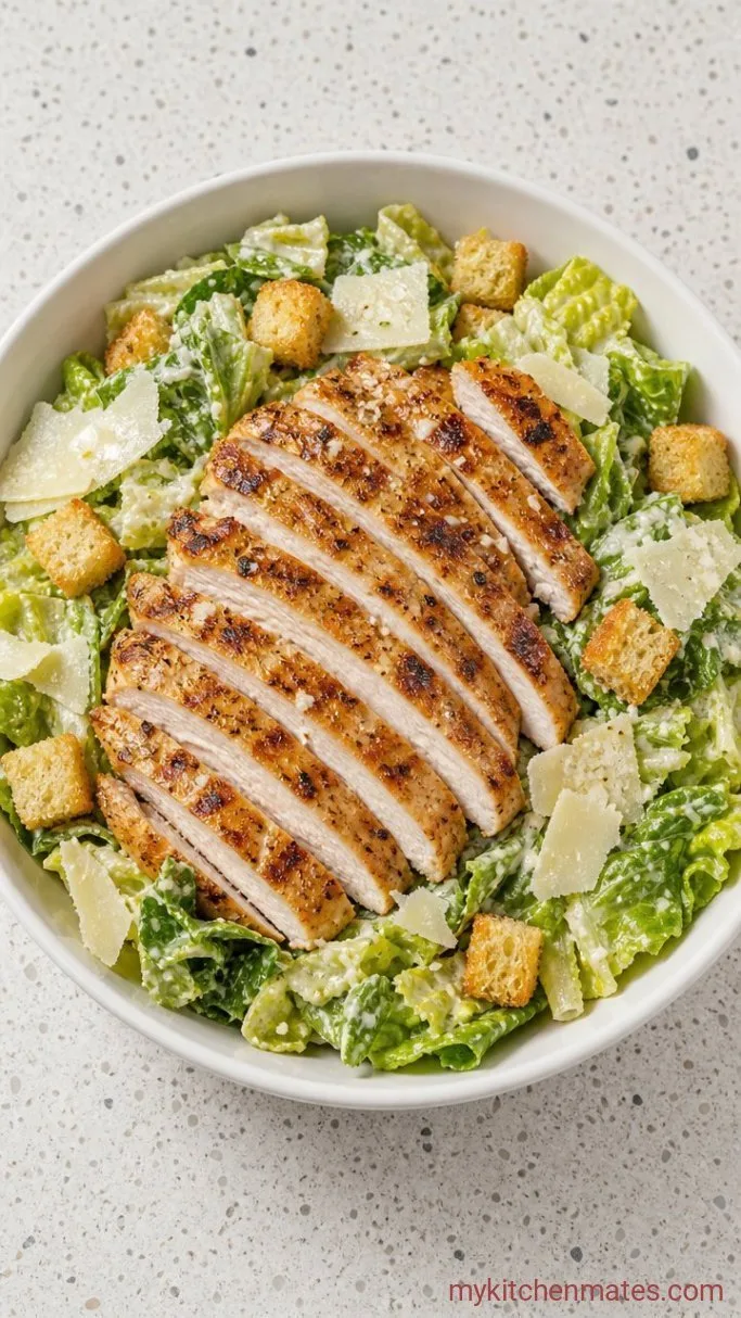 Grilled Chicken Caesar Salad with Homemade Garlic-Anchovy Dressing Step 5: Toss and Serve the Salad