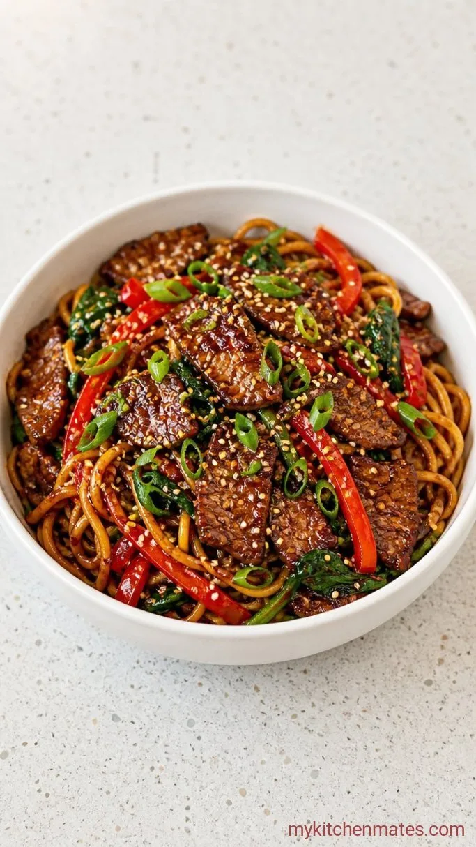 25-Minute Korean Beef Noodles Step 5: Toss and Serve