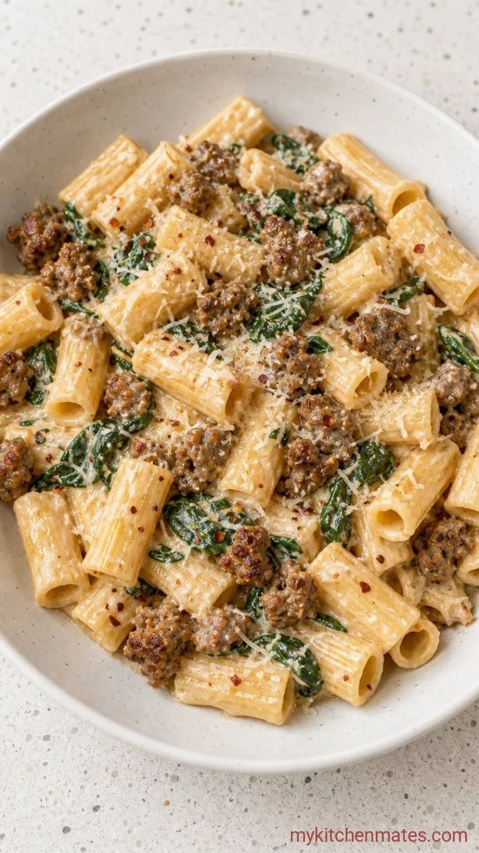 30-Minute Creamy Sausage Pasta Step 5: Toss and Serve
