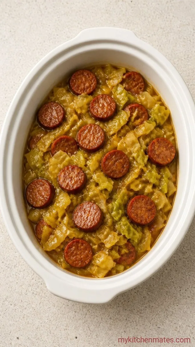 Smoky, Tender Crockpot Cabbage and Sausage Step 5: Toss and Serve