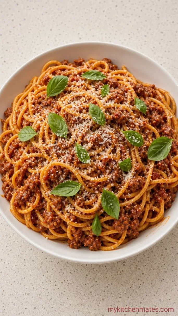 Weeknight Spaghetti With a Thick, Savory Meat Sauce Step 5: Toss the Pasta and Serve