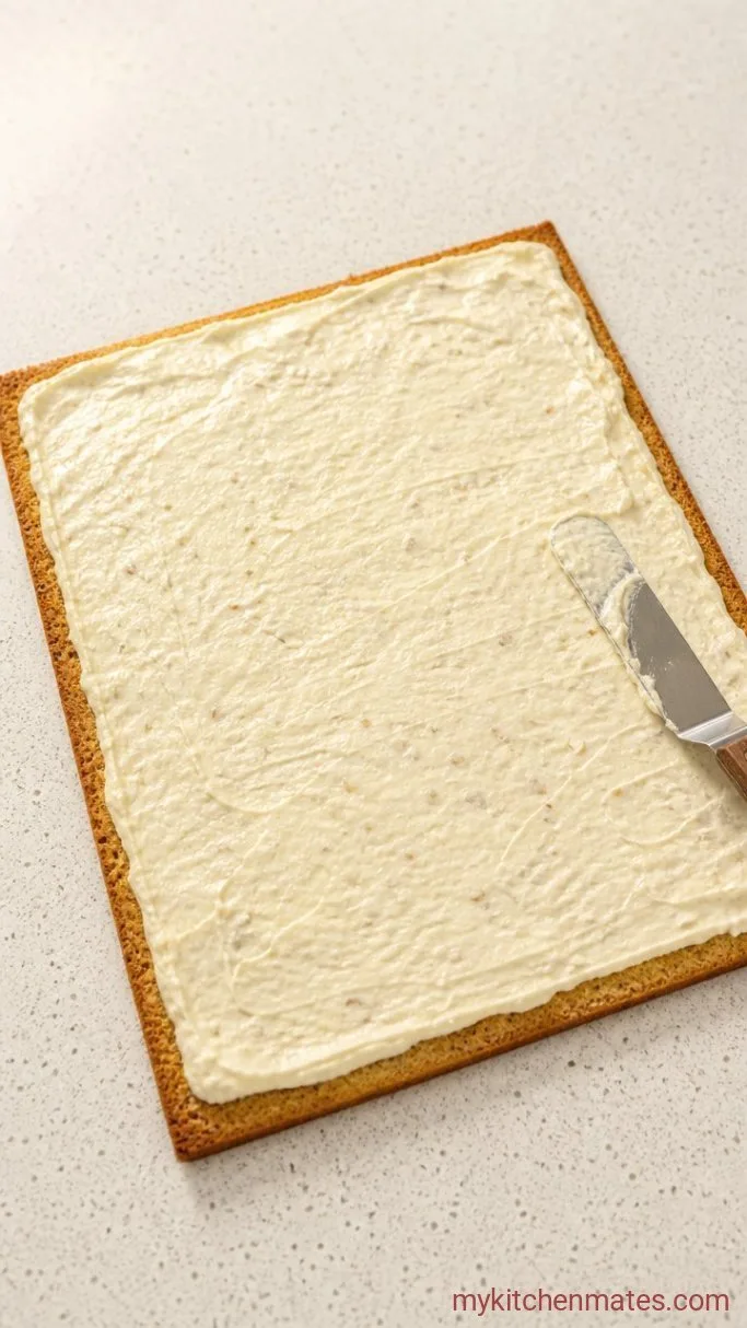 Fluffy Banana Roll Cake That Never Cracks Step 5: Unroll and Fill the Cake
