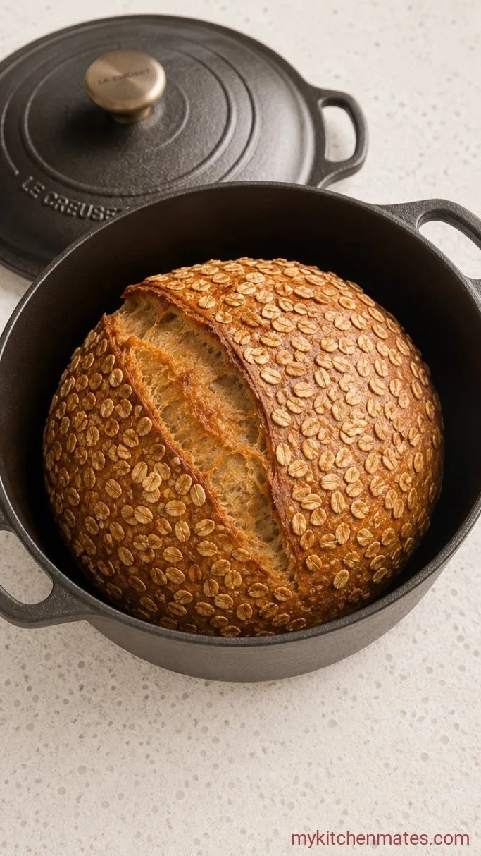 Honey Oat Sourdough Sandwich Bread Step 6: Bake the Loaf