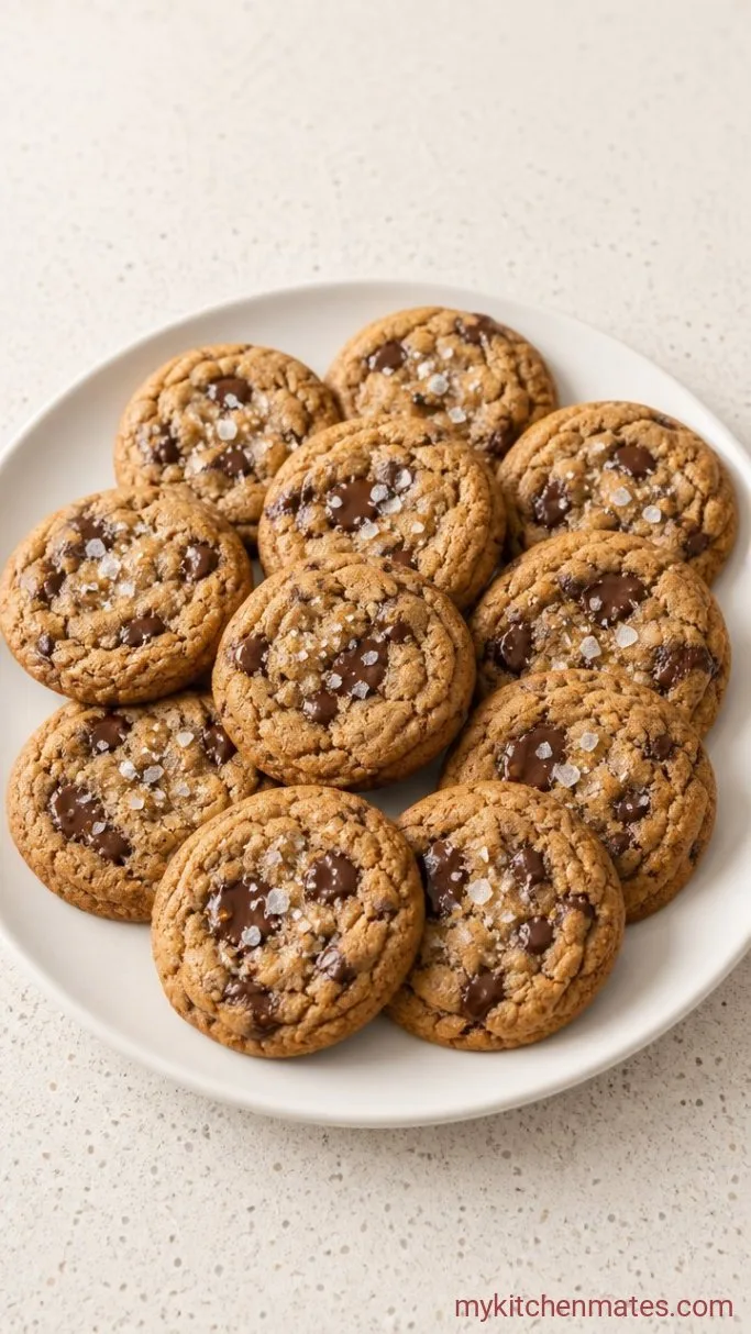 Crispy and Chewy Espresso Chocolate Chip Cookies Step 6: Cool and Finish with Flaky Salt