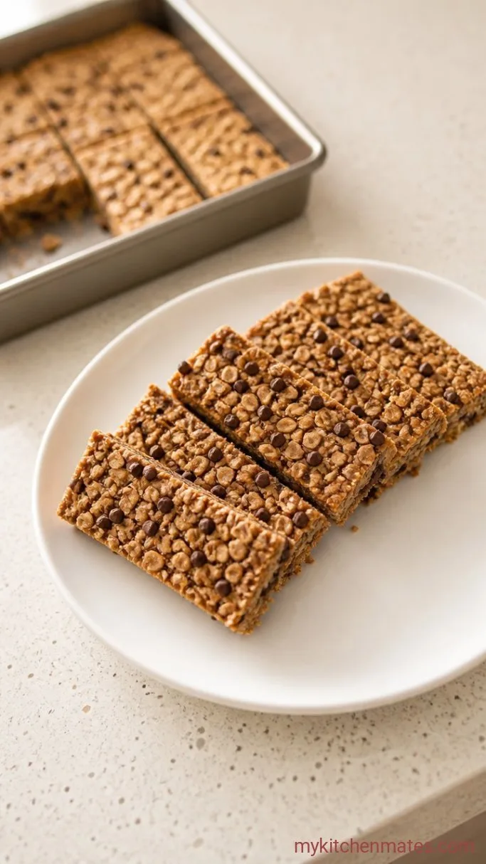 Soft and Chewy Chocolate Chip Granola Bars Step 6: Cool and Slice the Bars