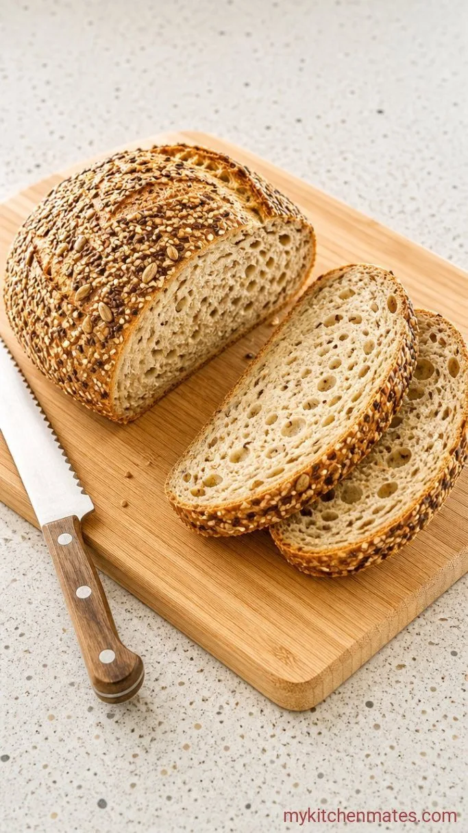 Overnight Seeded Sourdough Bread Step 6: Cool and Slice the Loaf