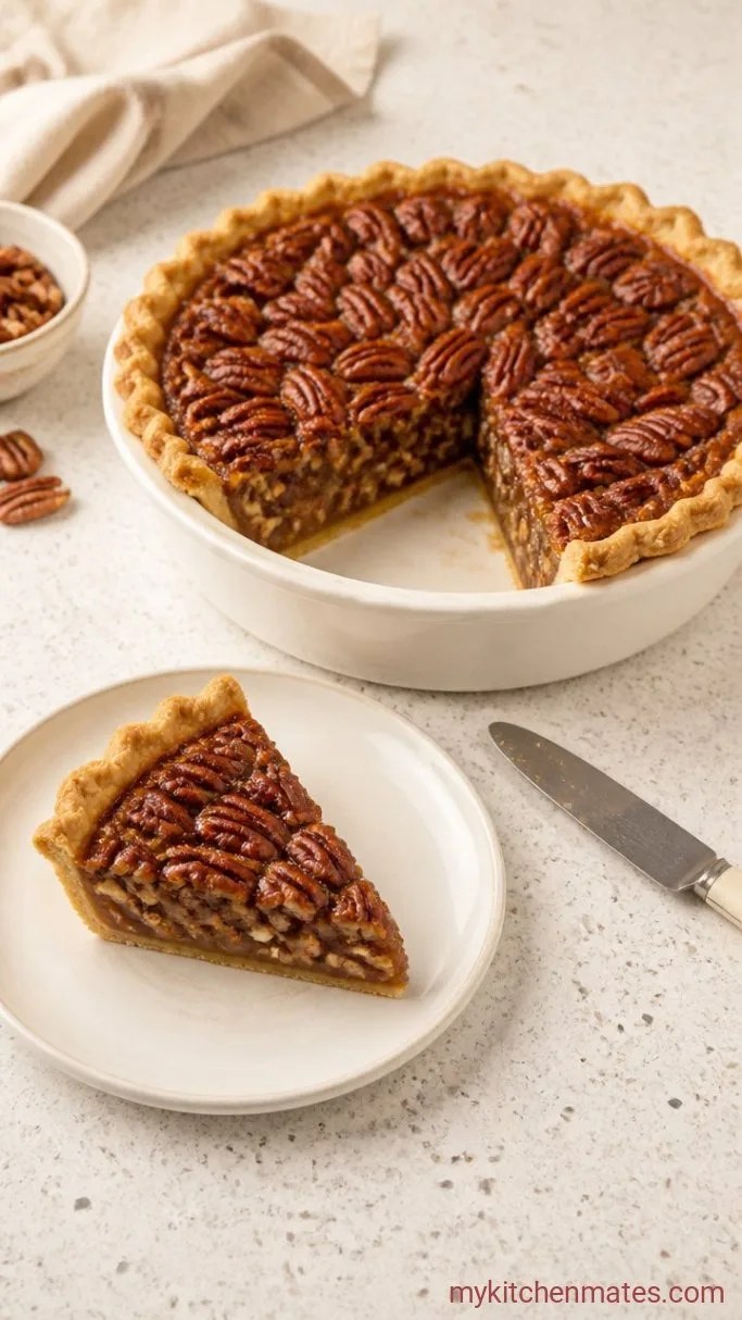 Deep Dish Pecan Pie with a Buttery, Flaky Crust and Gooey Filling Step 6: Cool and Slice the Pie
