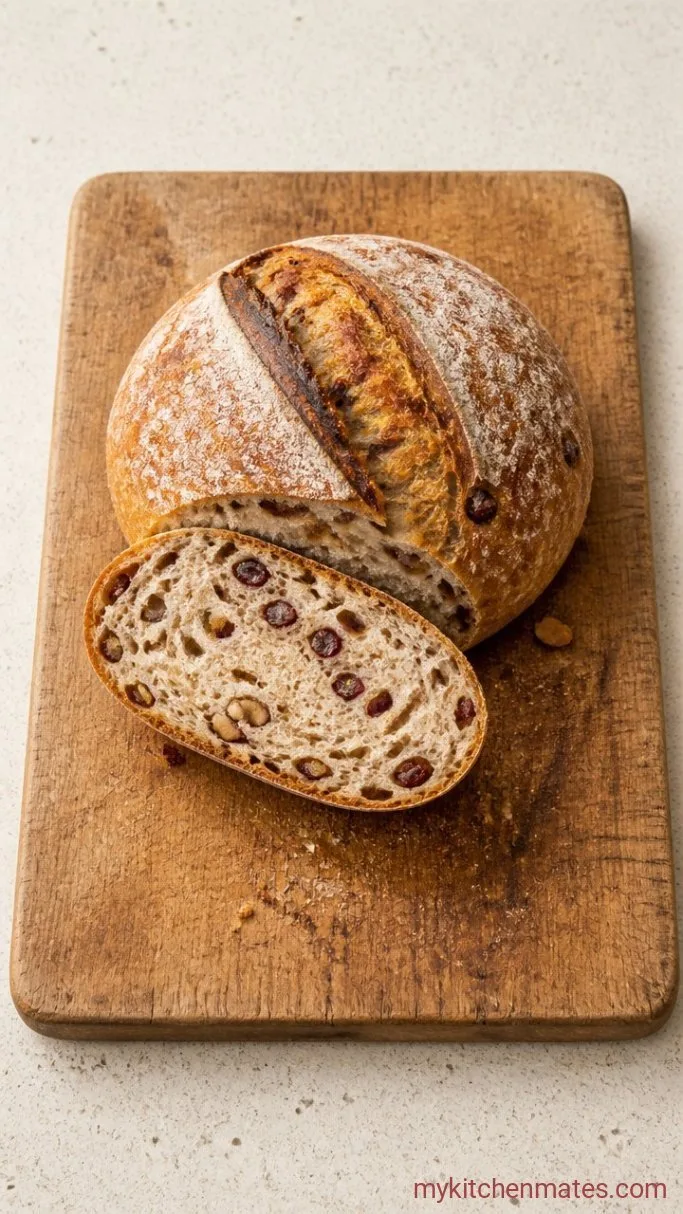 Overnight Cranberry Walnut Sourdough Bread Step 6: Cool and Slice