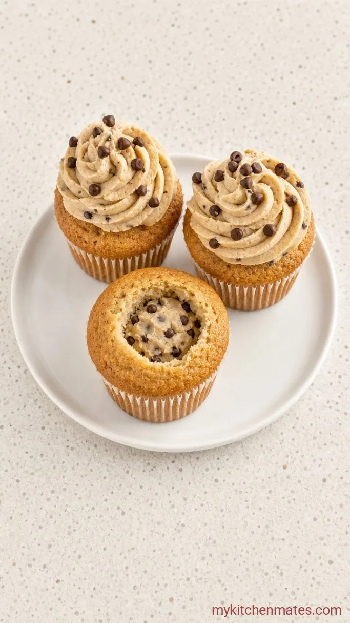 Homemade Chocolate Chip Cookie Dough Cupcakes Step 6: Core, Fill, and Frost the Cupcakes