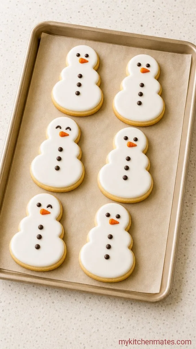 No-Spread Snowman Sugar Cookies Step 6: Decorate the Snowmen