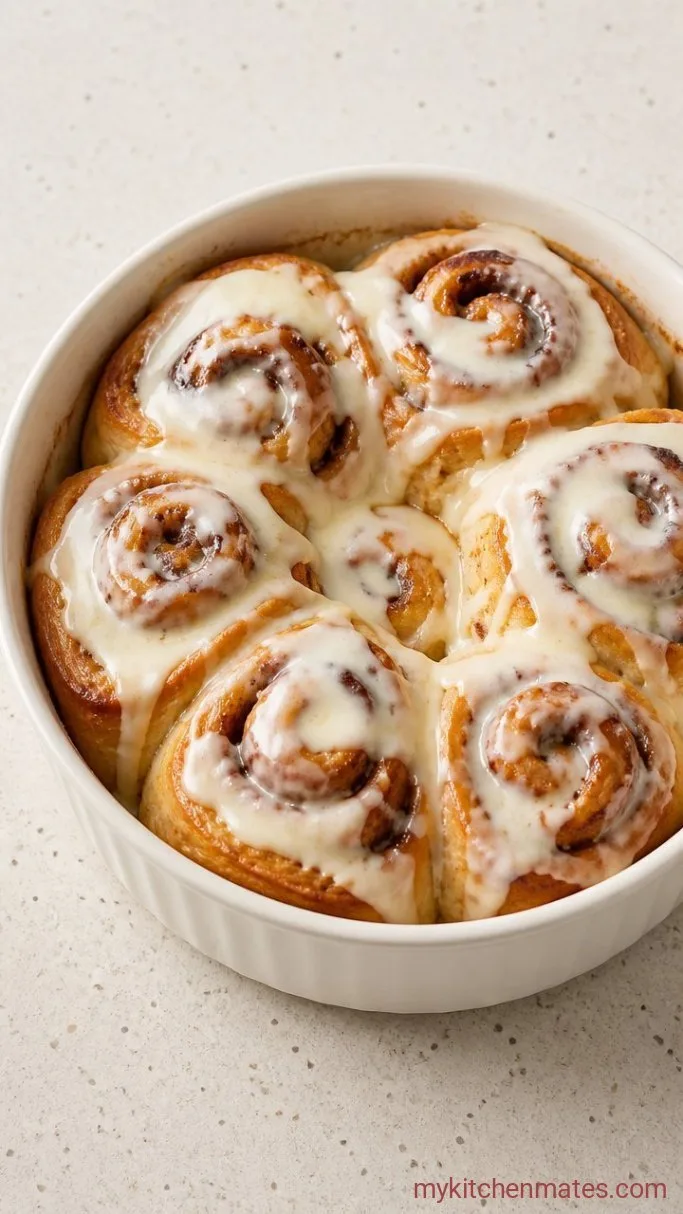 Fluffy Sourdough Cinnamon Rolls (Overnight Option) Step 6: Drizzle with Cream Cheese Frosting