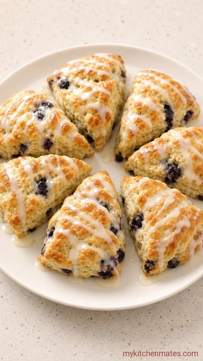 Tender Gluten Free Blueberry Scones Step 6: Drizzle with Lemon Glaze