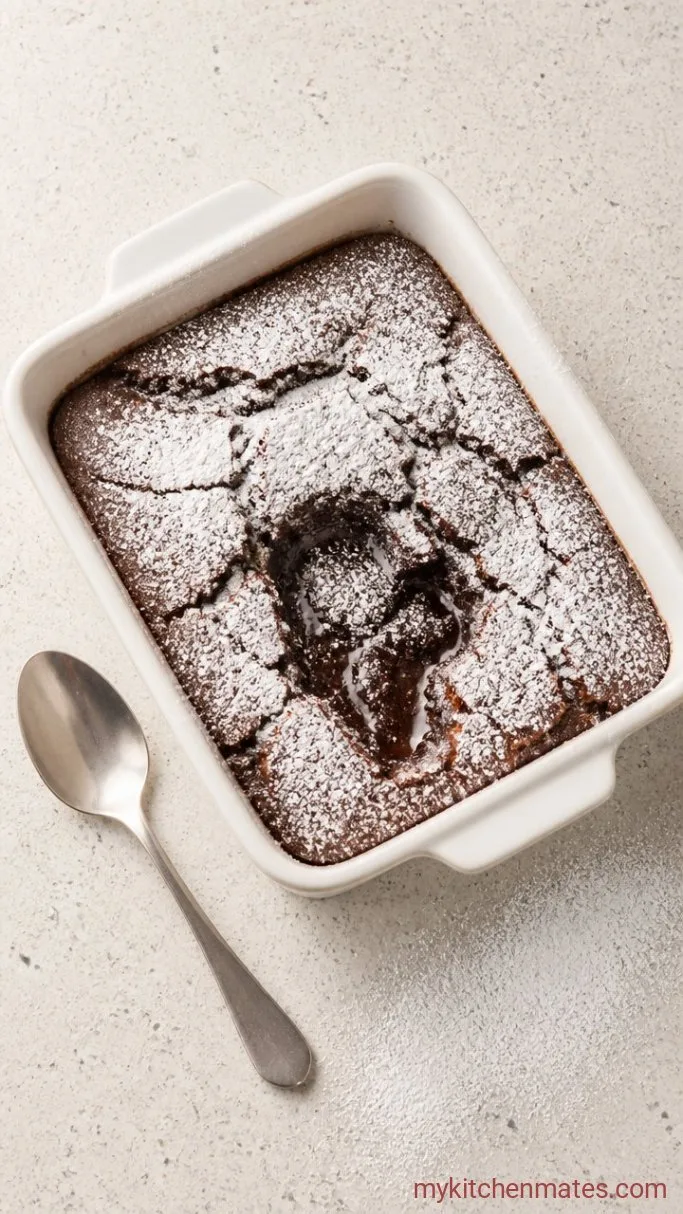 Gooey Brownie Pudding Dessert Step 6: Dust with Powdered Sugar and Serve Warm