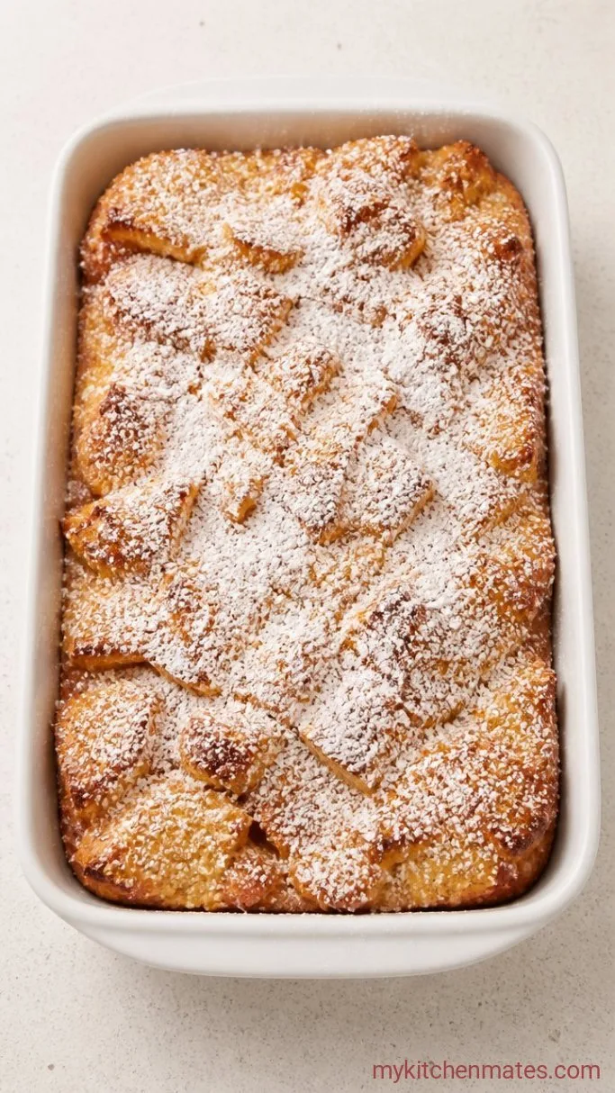 Overnight Cream Cheese Stuffed French Toast Casserole Step 6: Dust with Powdered Sugar and Serve