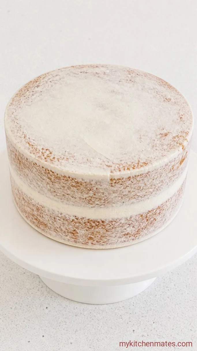 Magical Frozen-Themed Birthday Cake (With Easy Decorating Tricks) Step 6: Fill and Crumb Coat the Cake