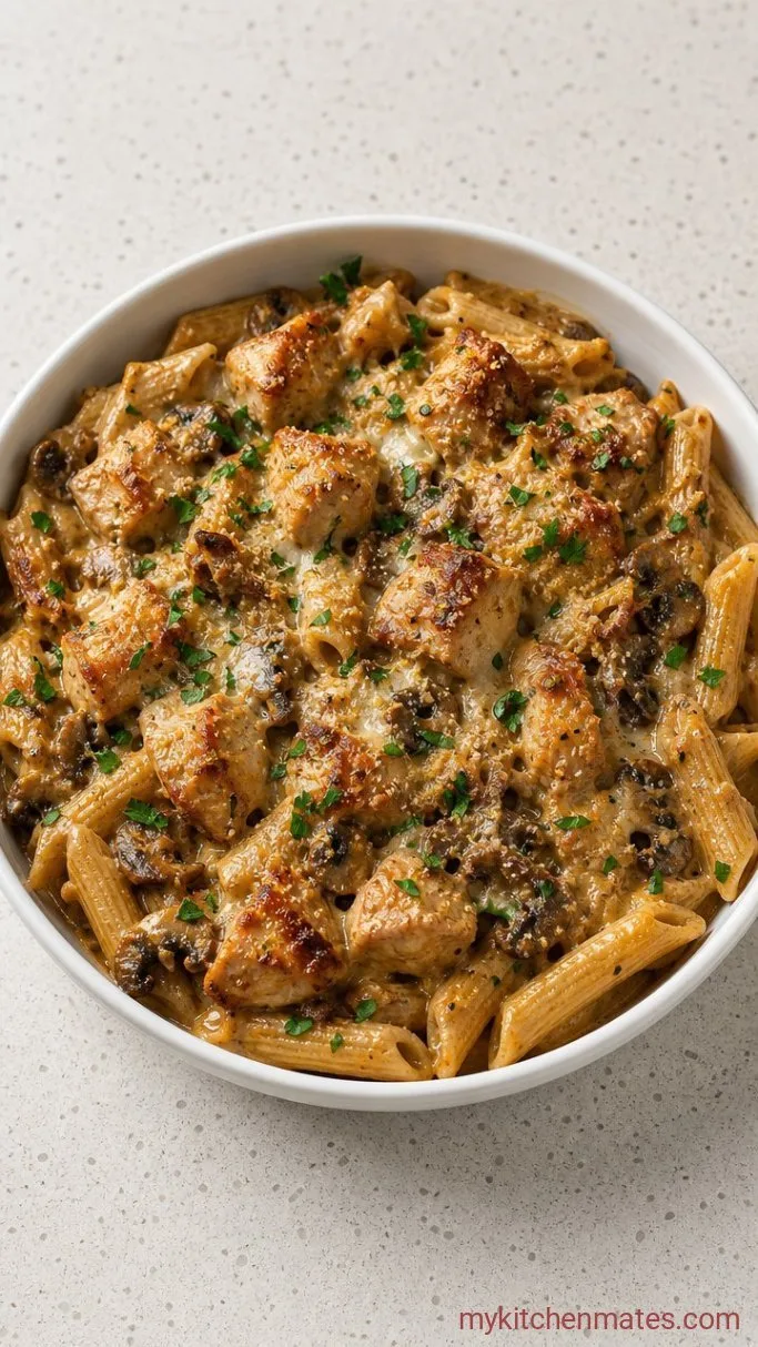 Creamy One-Dish Chicken Marsala Casserole Step 6: Finish and Serve