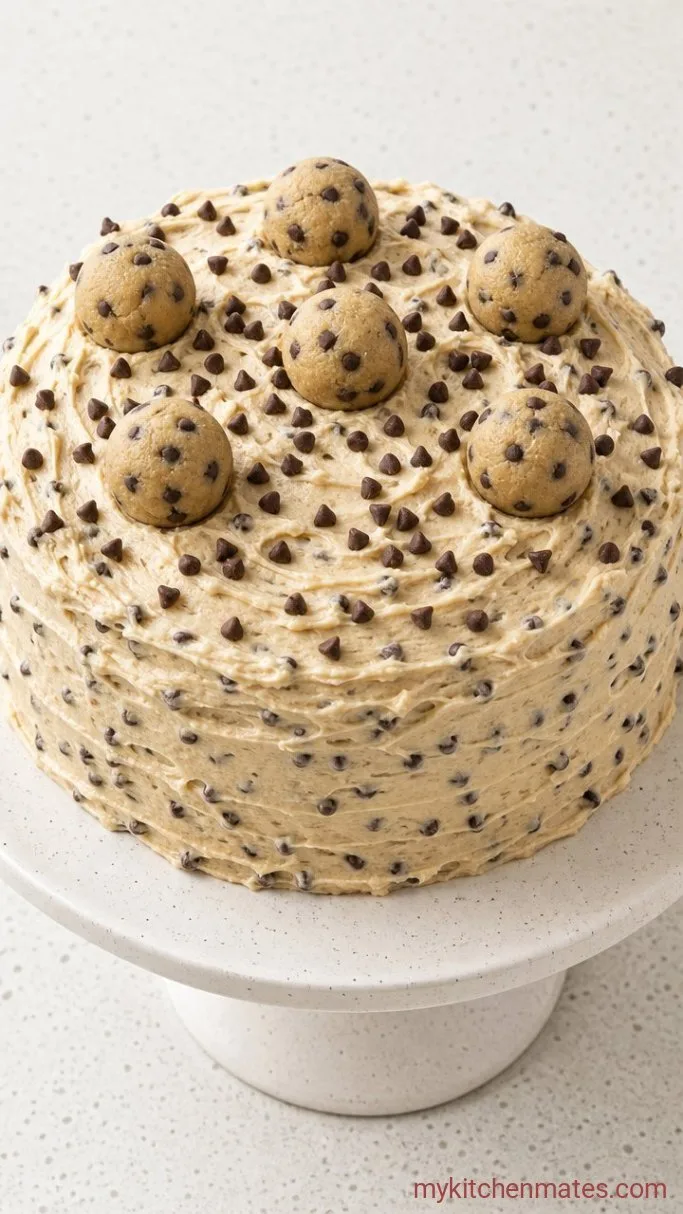 Decadent Cookie Dough Cake (No Raw Eggs) Step 6: Finish with a Cookie Dough Topping