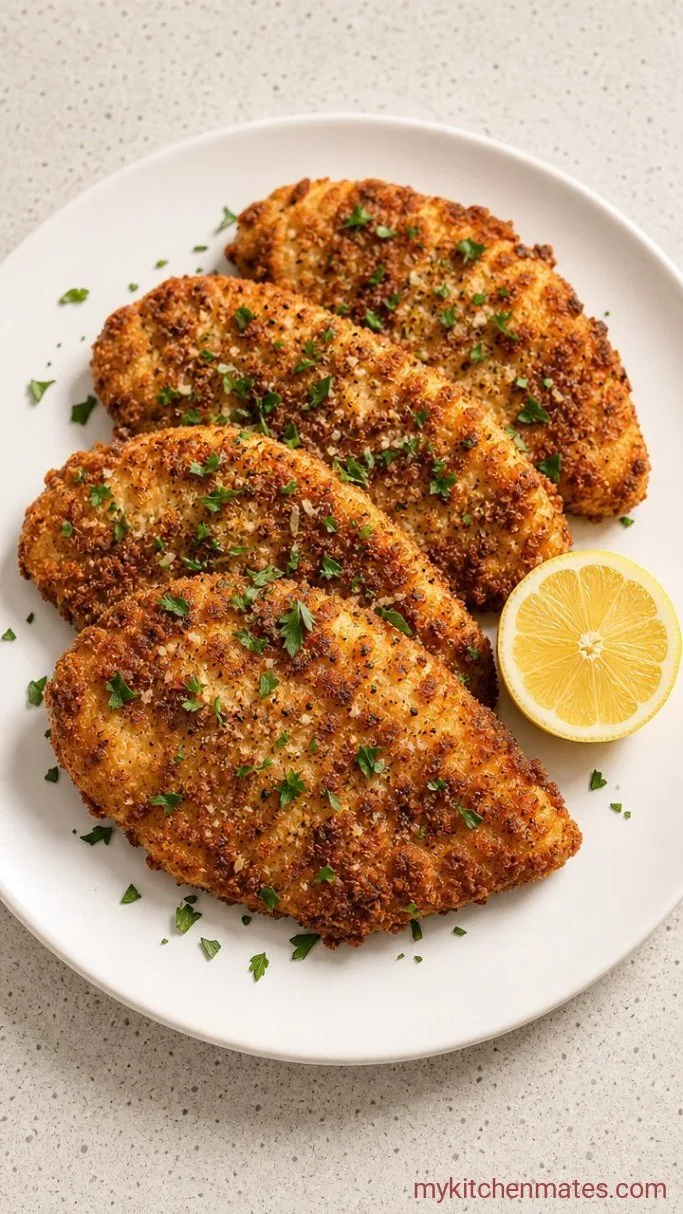 Crispy Baked Chicken Cutlets with Lemon and Parmesan Step 6: Finish with Lemon and Serve