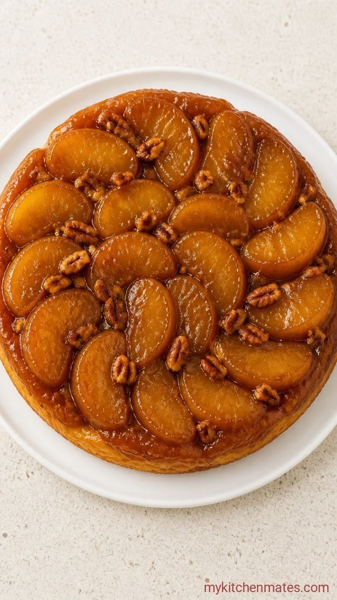 Sticky Caramel Upside Down Apple Pie Step 6: Flip and Serve