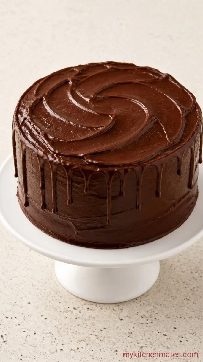 The Real-Deal Copycat Portillo's Chocolate Cake Step 6: Frost and Serve