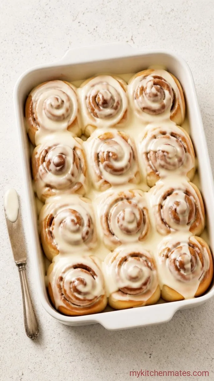 Make-Ahead Christmas Morning Cinnamon Rolls Step 6: Frost and Serve