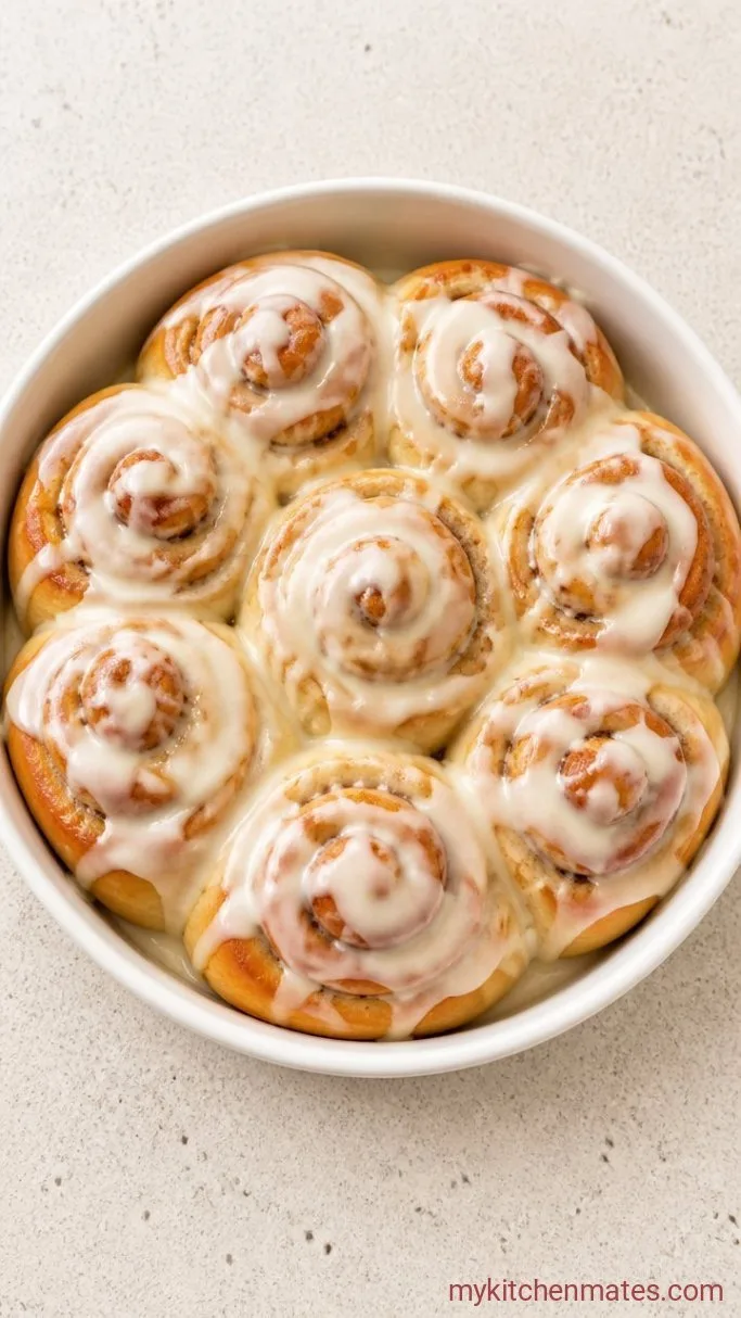 Fluffy Sugar Free Cinnamon Rolls Step 6: Frost and Serve