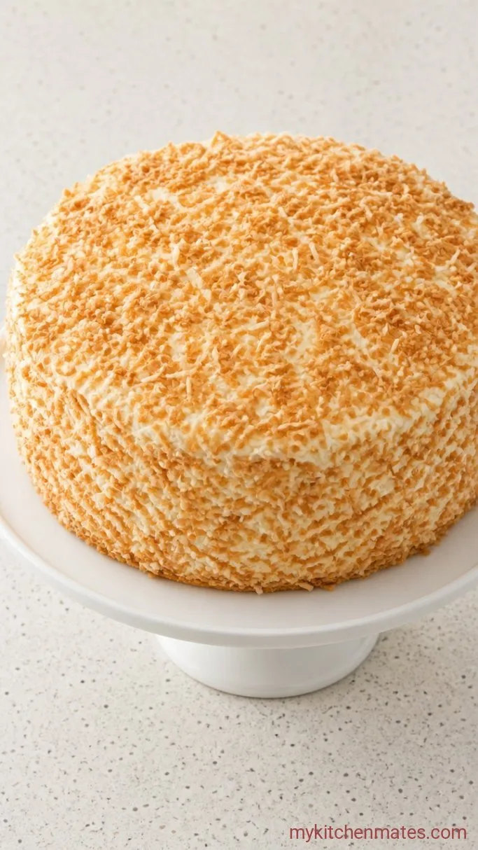 Step 6: Frost and Top with Toasted Coconut