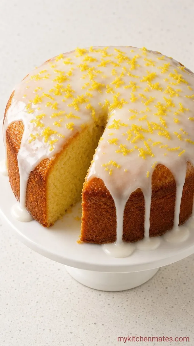 Bright Lemon Pound Cake with Lemon Glaze Step 6: Glaze and Serve the Cake
