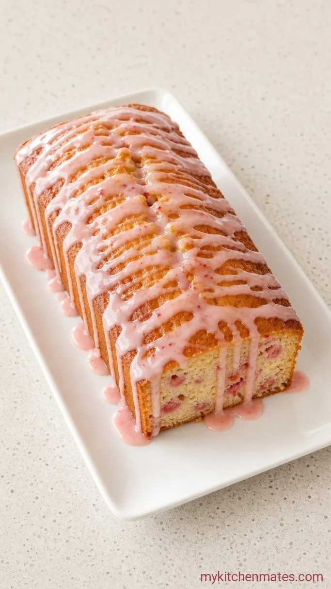 Strawberry Pound Cake with Fresh Strawberry Glaze Step 6: Glaze and Serve the Pound Cake