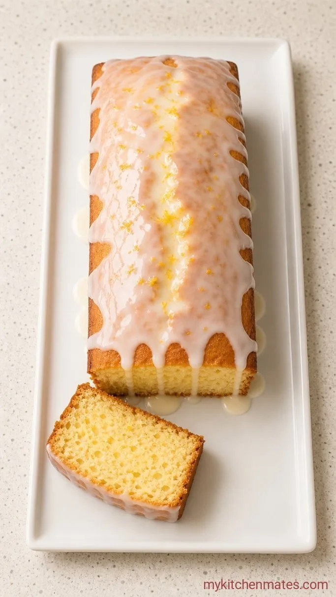 Moist Lemon Mascarpone Cake with Lemon Glaze Step 6: Glaze and Slice the Cake