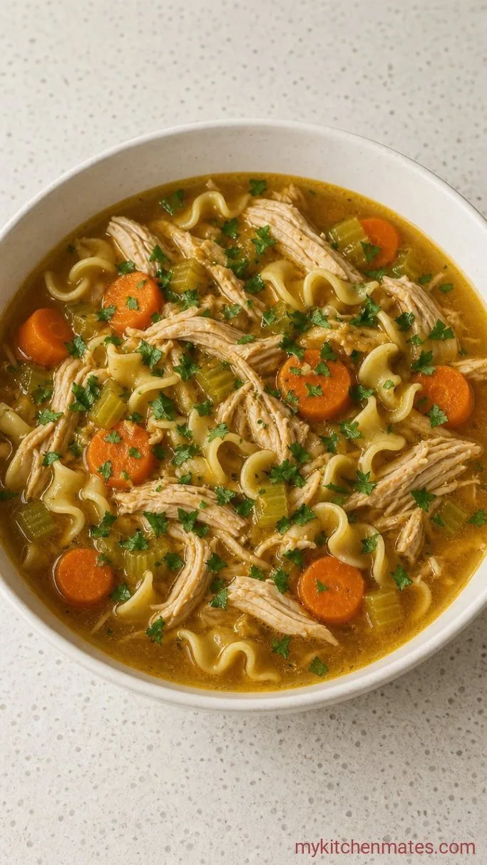 Hearty Pioneer Woman Chicken Noodle Soup Step 6: Ladle and Serve