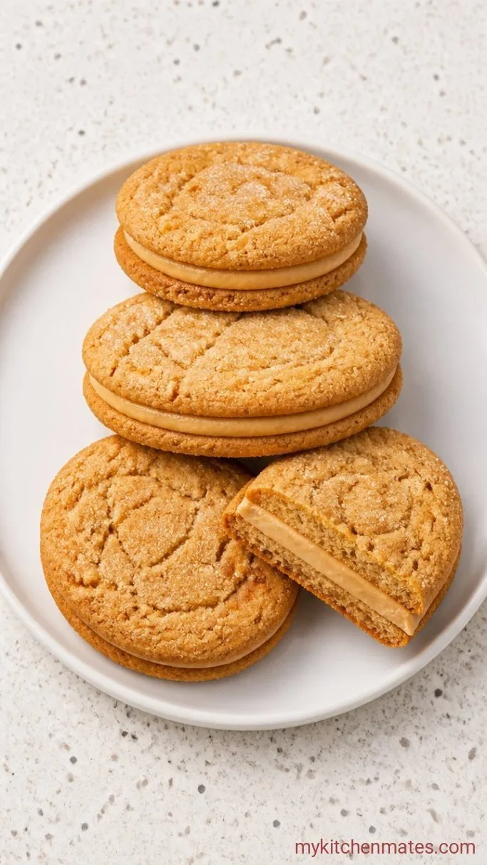 Soft Peanut Butter Sandwich Cookies with Creamy Filling Step 6: Sandwich and Serve