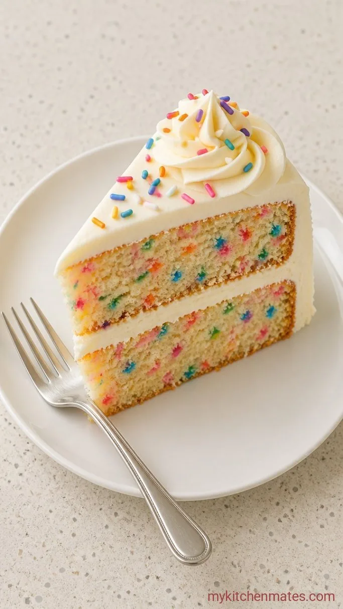 Y2K Funfetti Birthday Cake: Soft, Rainbow-Flecked & Never Dry Step 6: Slice and Serve the Cake