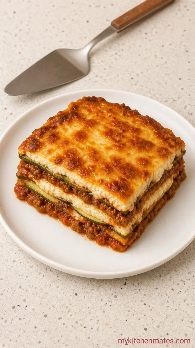 Zucchini Low Carb Lasagna That Won't Fall Apart Step 6: Slice and Serve Warm
