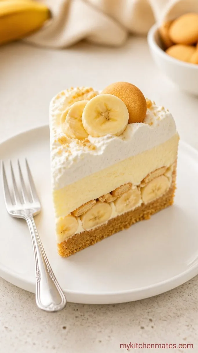No-Bake Banana Pudding Cheesecake Step 6: Slice and Serve