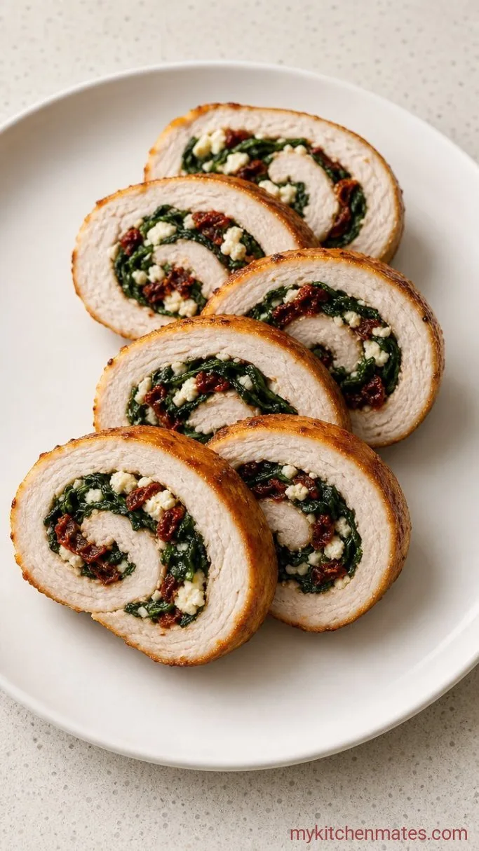 Juicy Stuffed Turkey Breast with Spinach and Feta Step 6: Slice and Serve