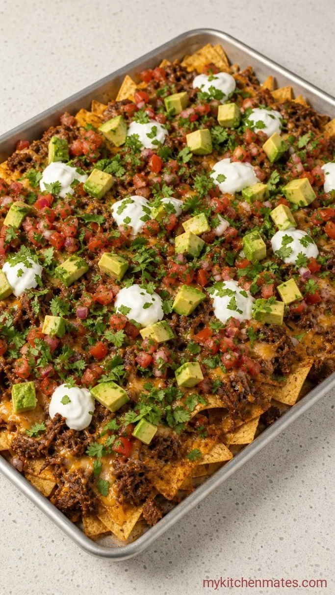 Slow Cooker Shredded Beef Nachos Step 6: Top with Fresh Salsa and Serve