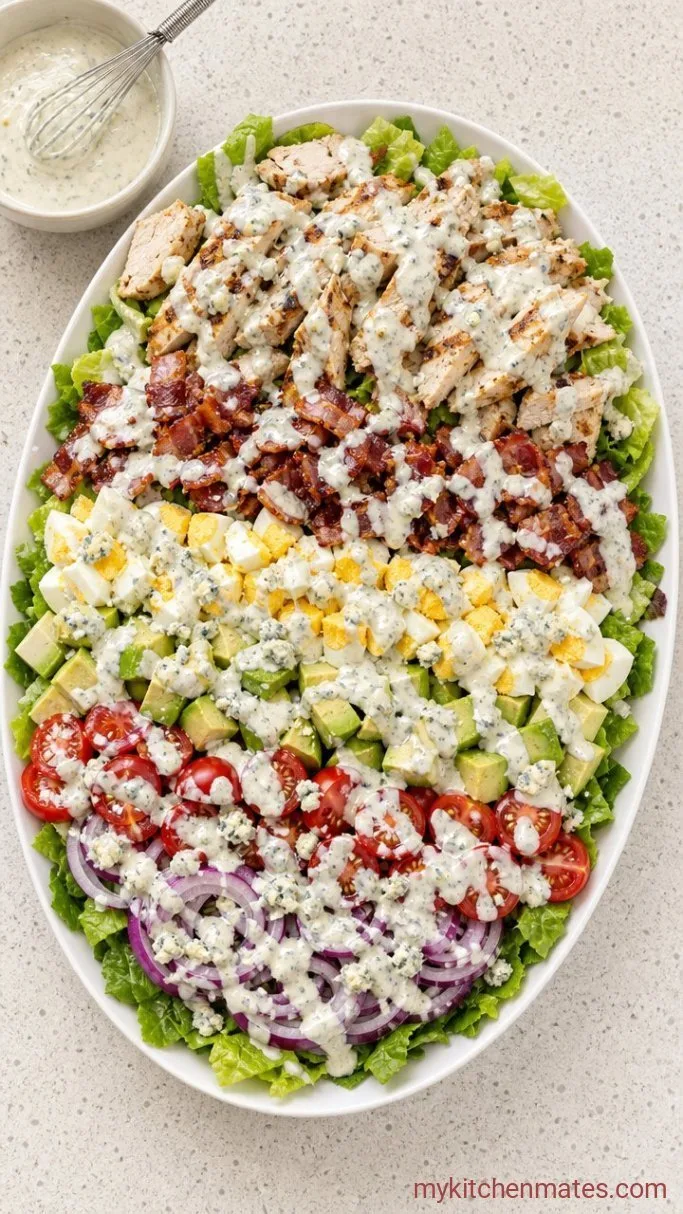 Chicken Cobb Salad with Crisp Bacon and Blue Cheese Step 6: Whisk the Dressing and Drizzle It Over