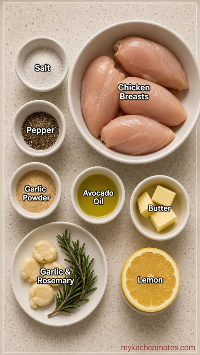 Juicy Stove Top Chicken Breasts in 25 Minutes Ingredients